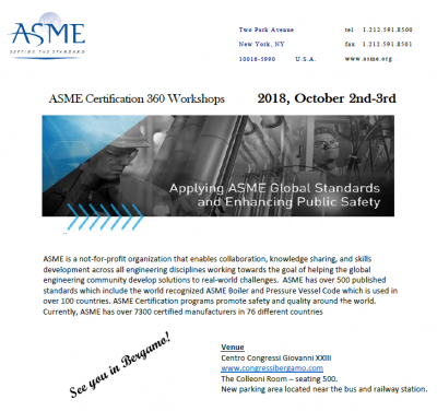 ASME Certification 360 Workshop